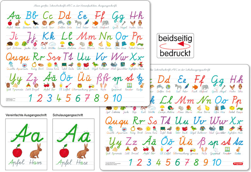 Fragenbär - Lernposter, Das ABC mit Groß- und Kleinbuchstaben, Buchstaben von A-Z, Zahlen von 1 ...